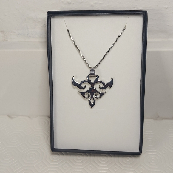 TRIBAL PENDANT NECKLACE ,STAINLESS STEEL 22 IN. - Picture 7 of 7